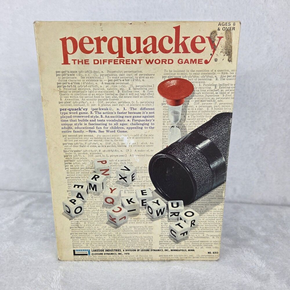 Vintage 1970 Perquackey Word Game Complete‎ Lakeside 8313 With Instructions